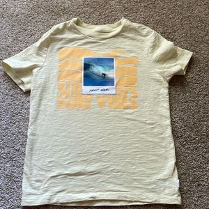 Gap, kids boys, yellow surf wave T-shirt, small